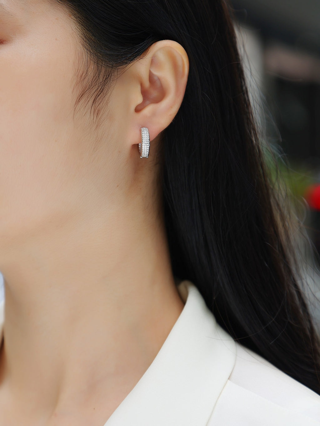 Moissanite Hoop Earrings