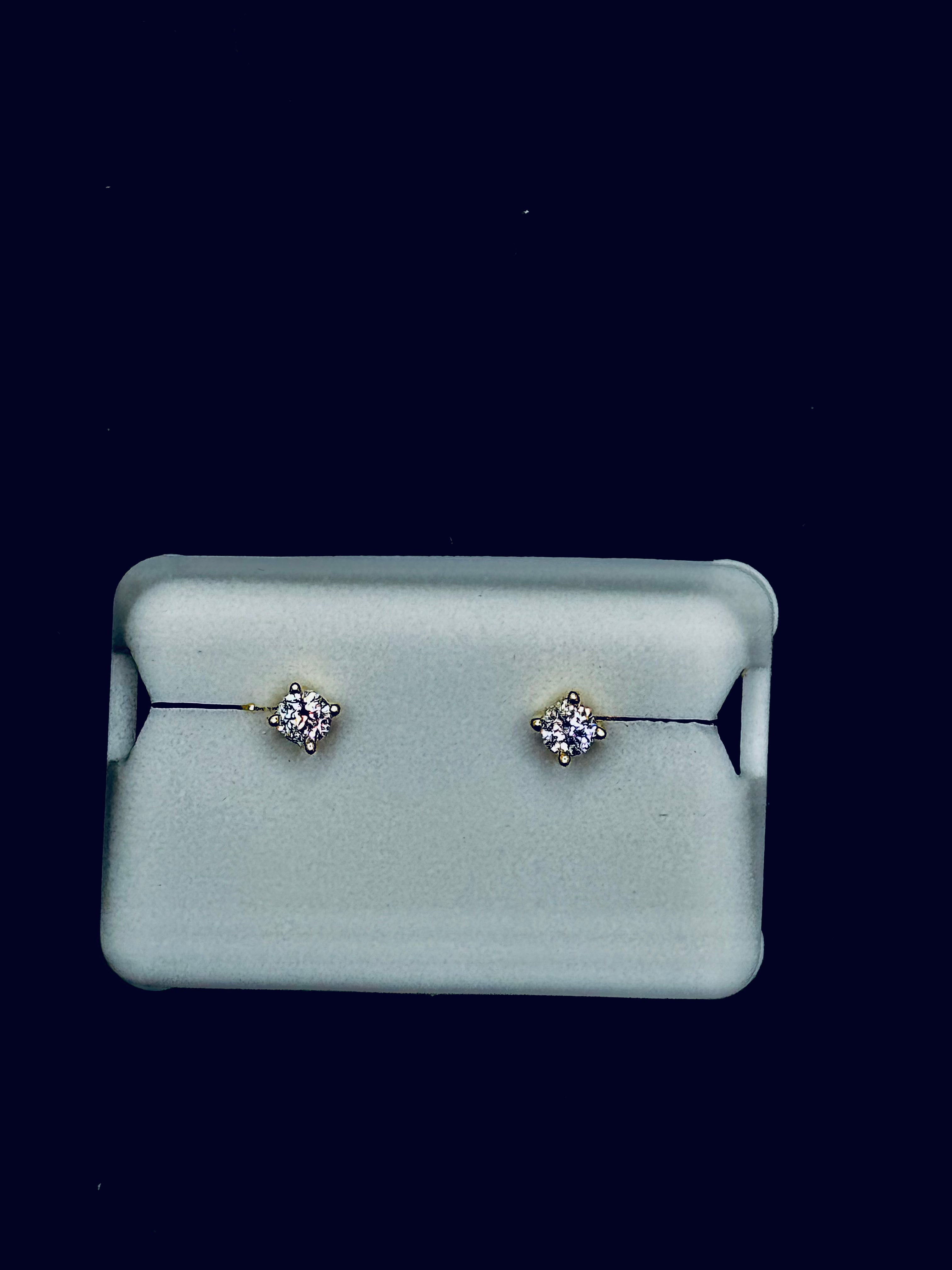 Gold Moissanite Stud Earrings