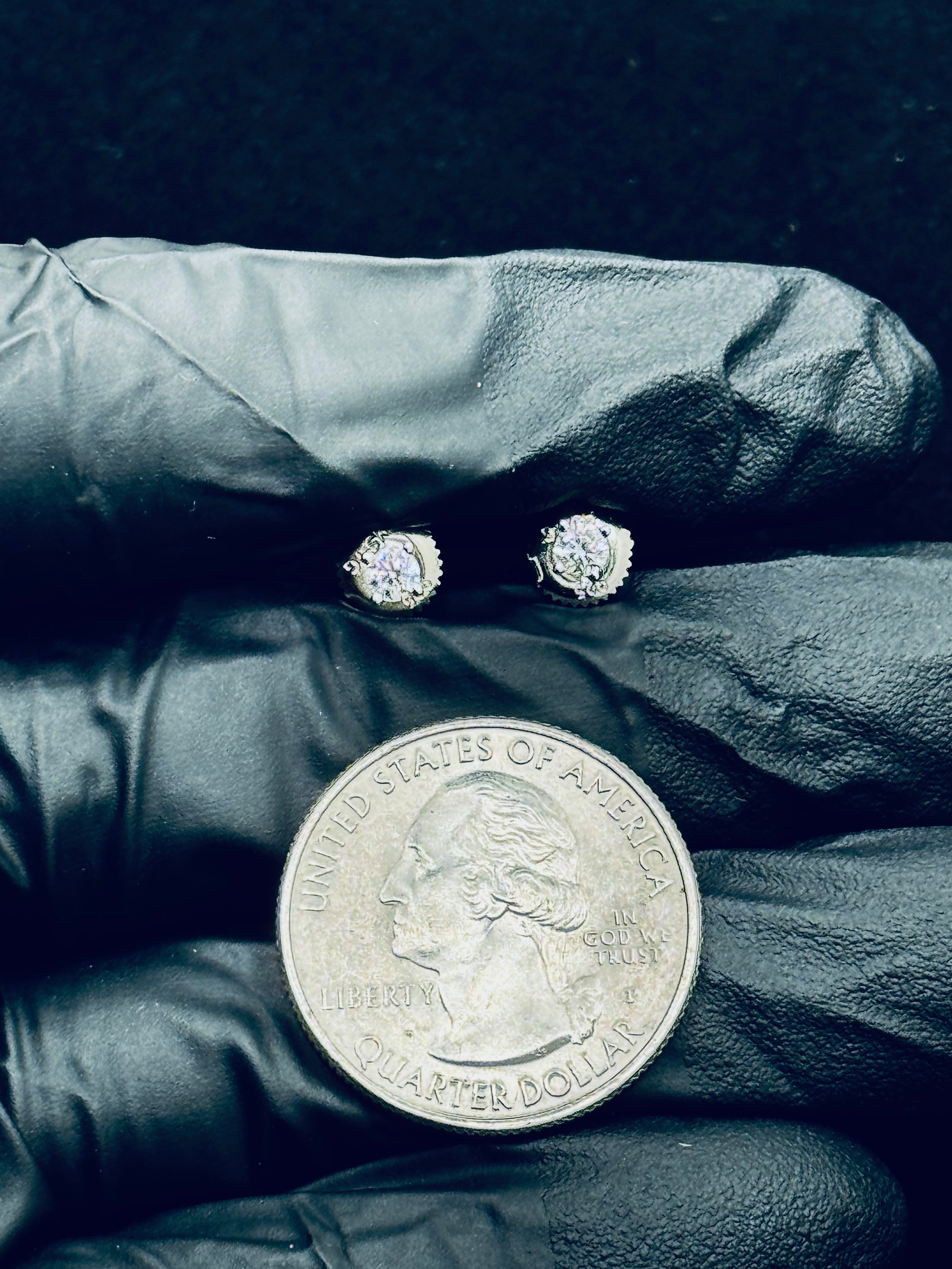 Silver Moissanite Stud Earrings