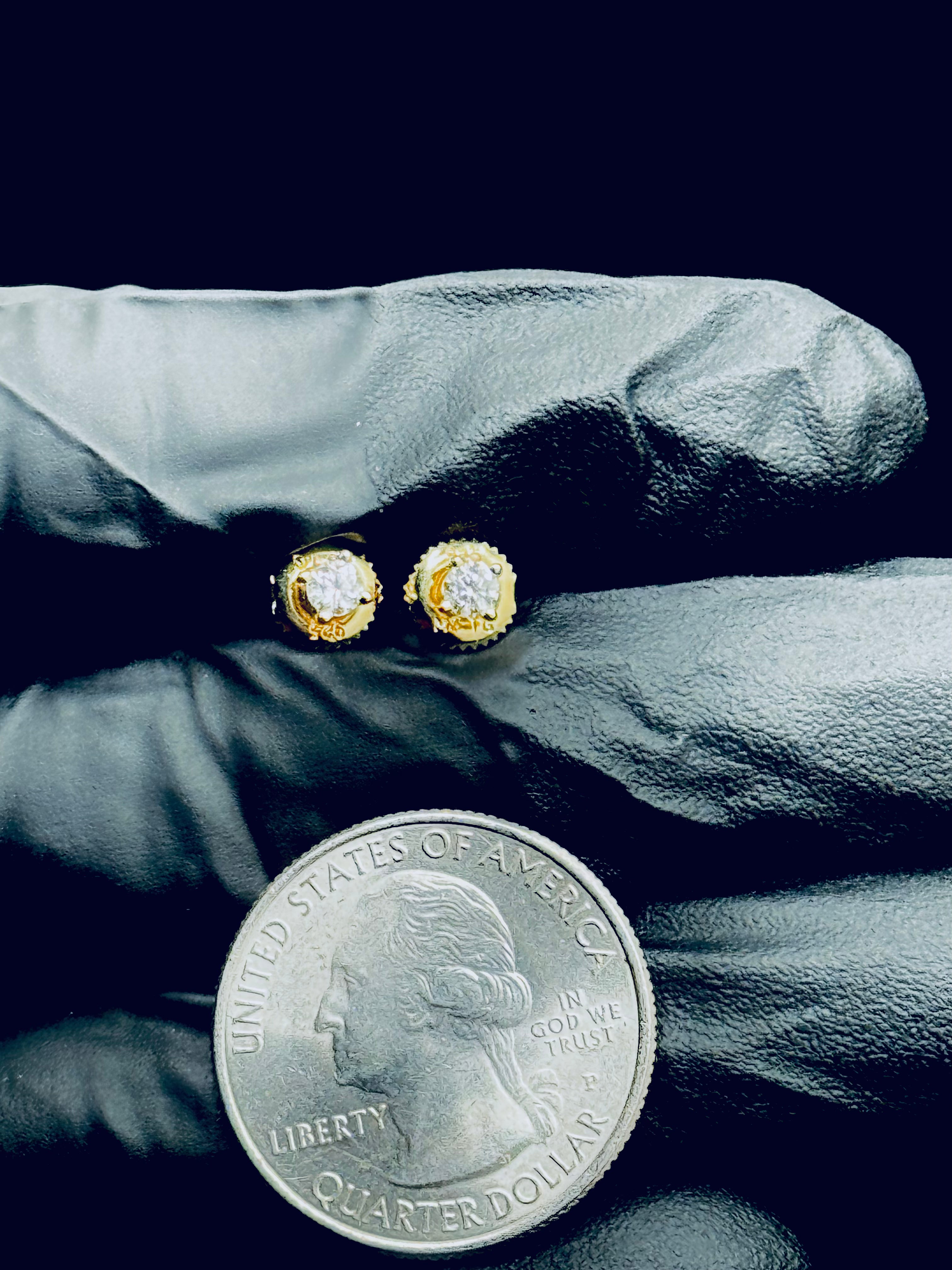 Gold Moissanite Stud Earrings