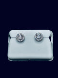 Halo Moissanite Stud Earrings