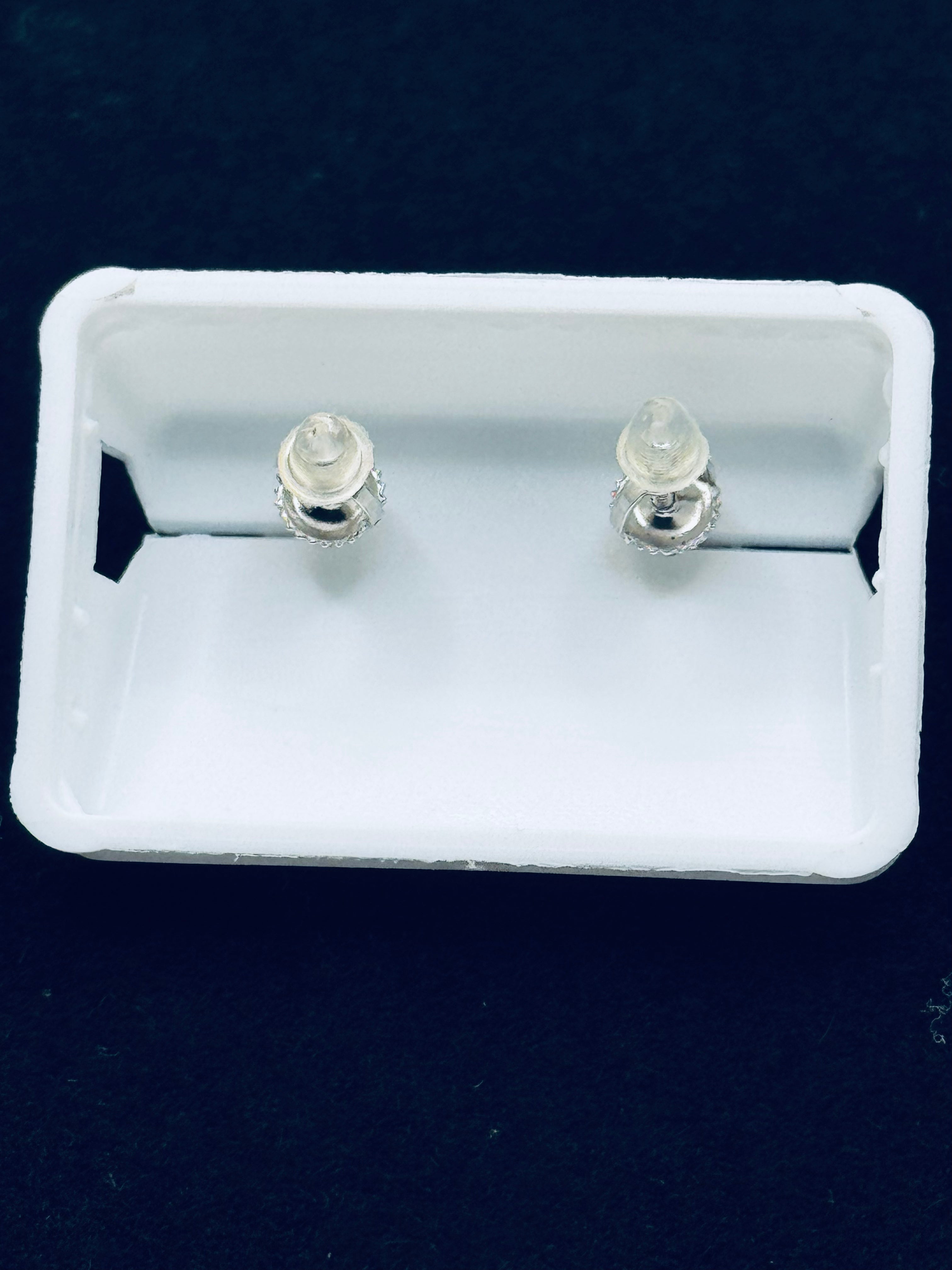 Halo Moissanite Stud Earrings