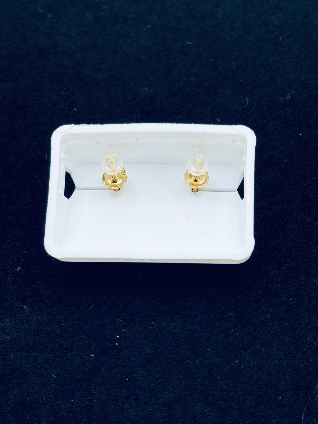 Gold Elongated Princess Cut Earrings