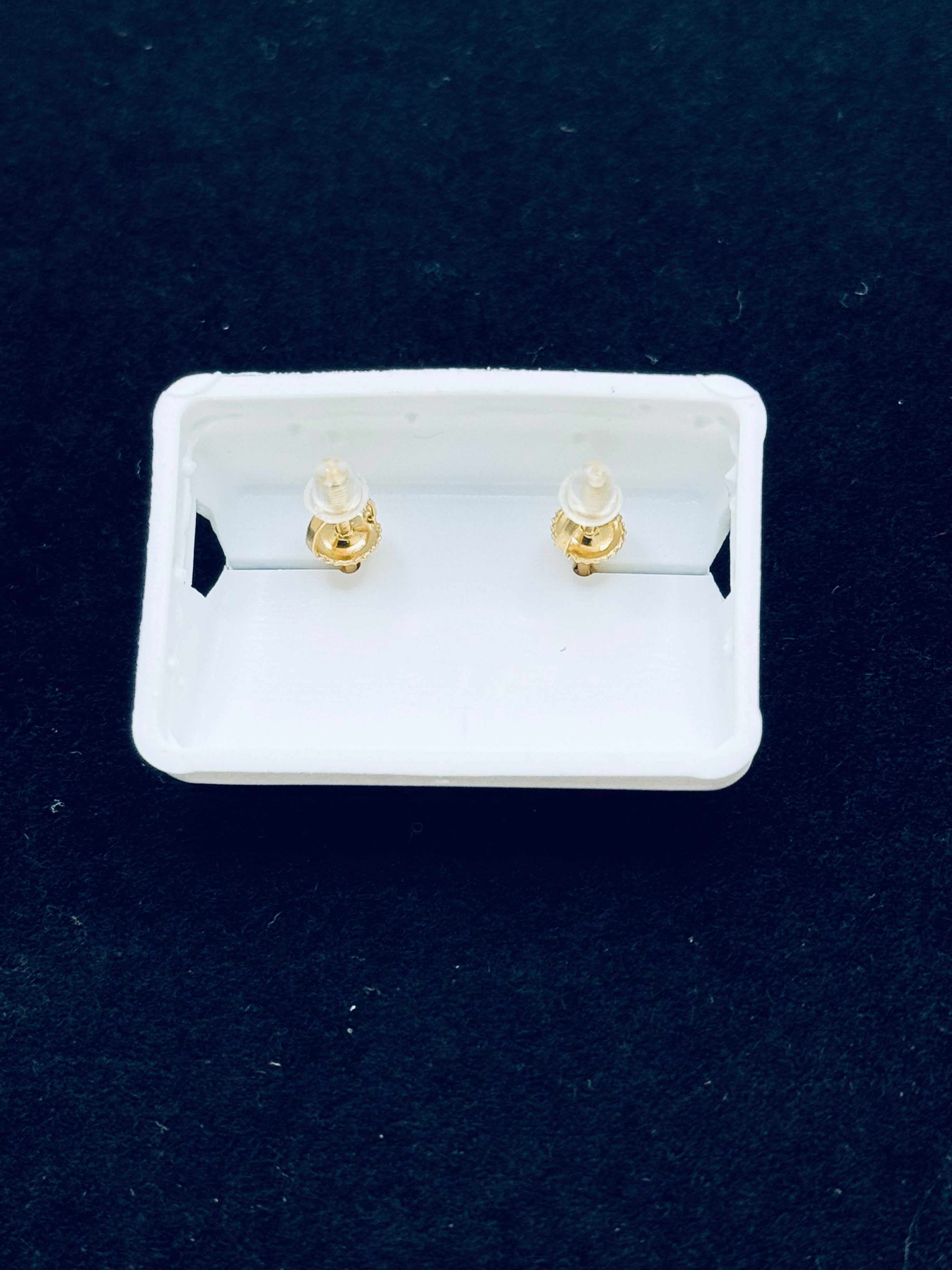 Gold Elongated Princess Cut Earrings