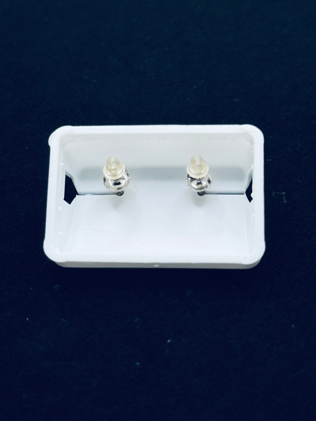 Silver Elongated Princess Cut Earrings