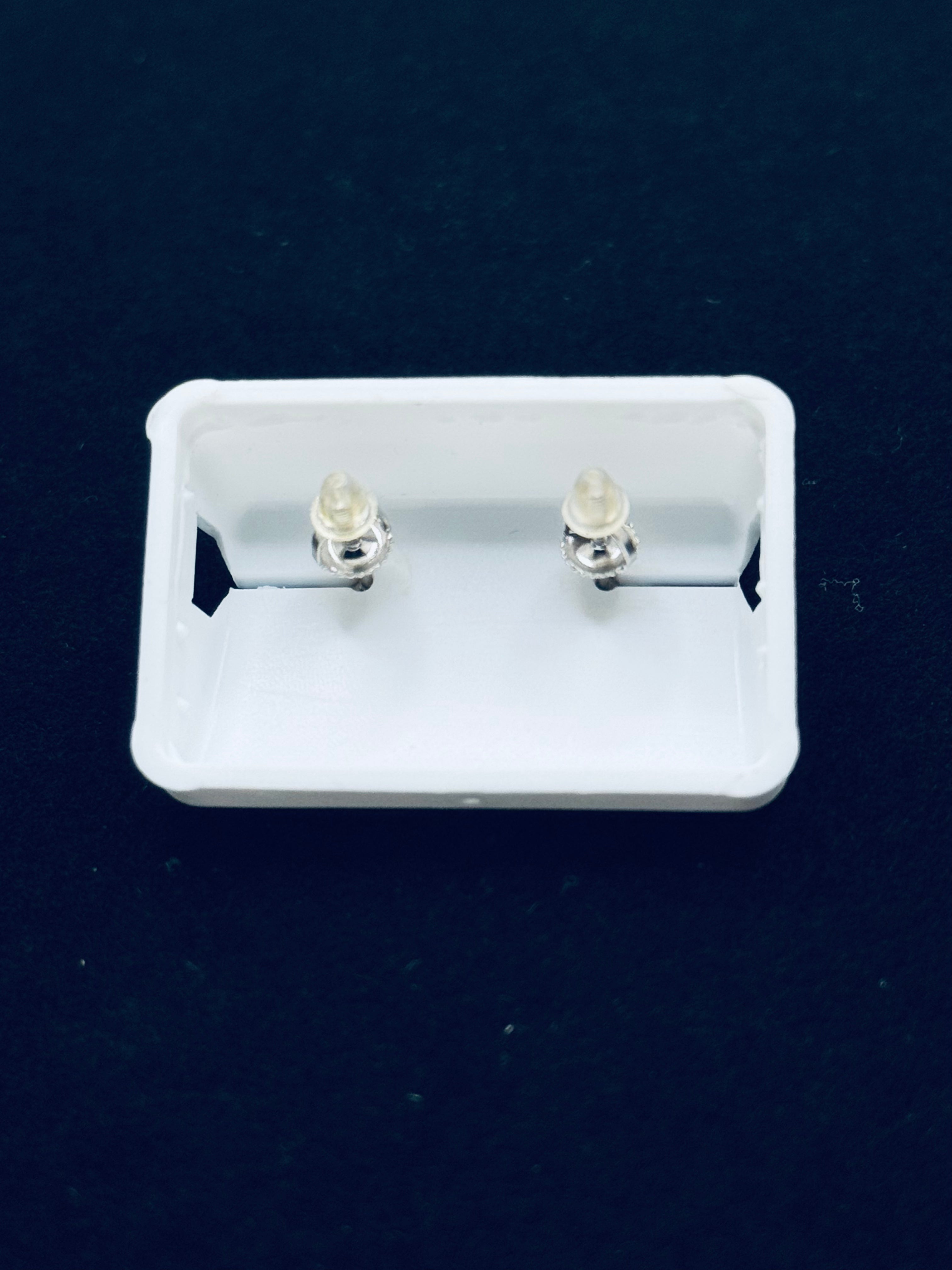 Silver Elongated Princess Cut Earrings