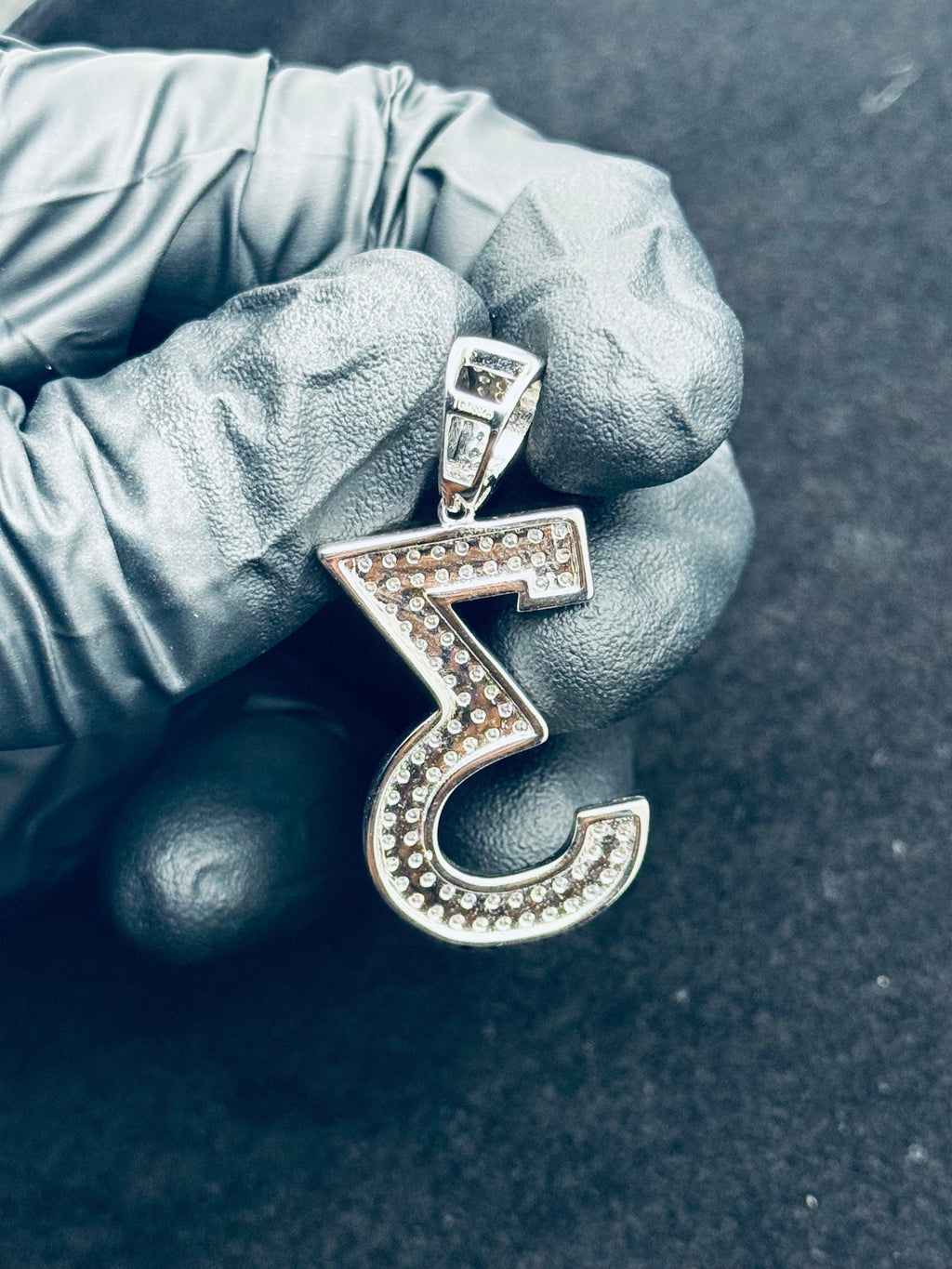 Moissanite Number 3 Pendant