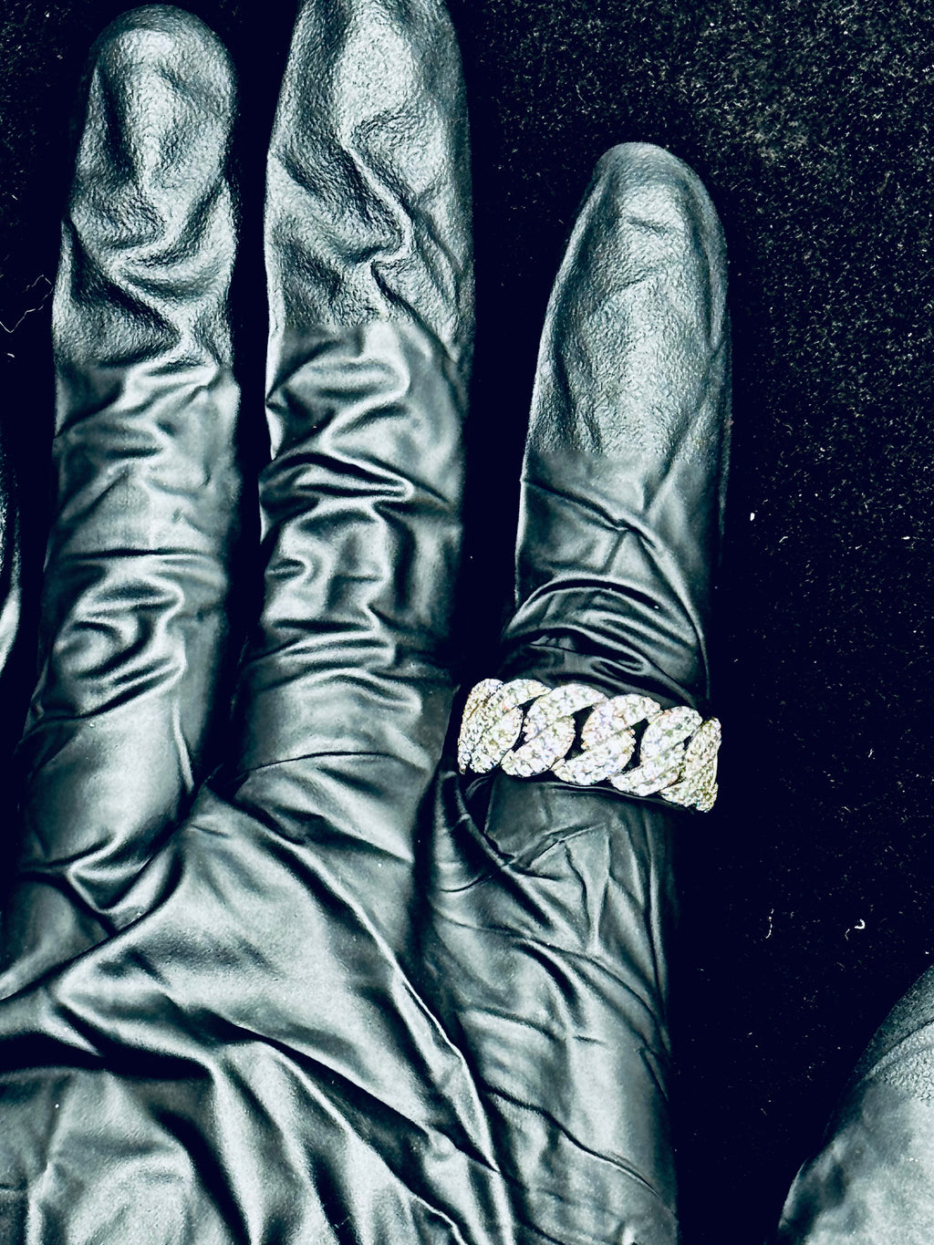 Moissanite Cuban Link Ring