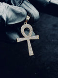 Gold Moissanite Ankh Pendant